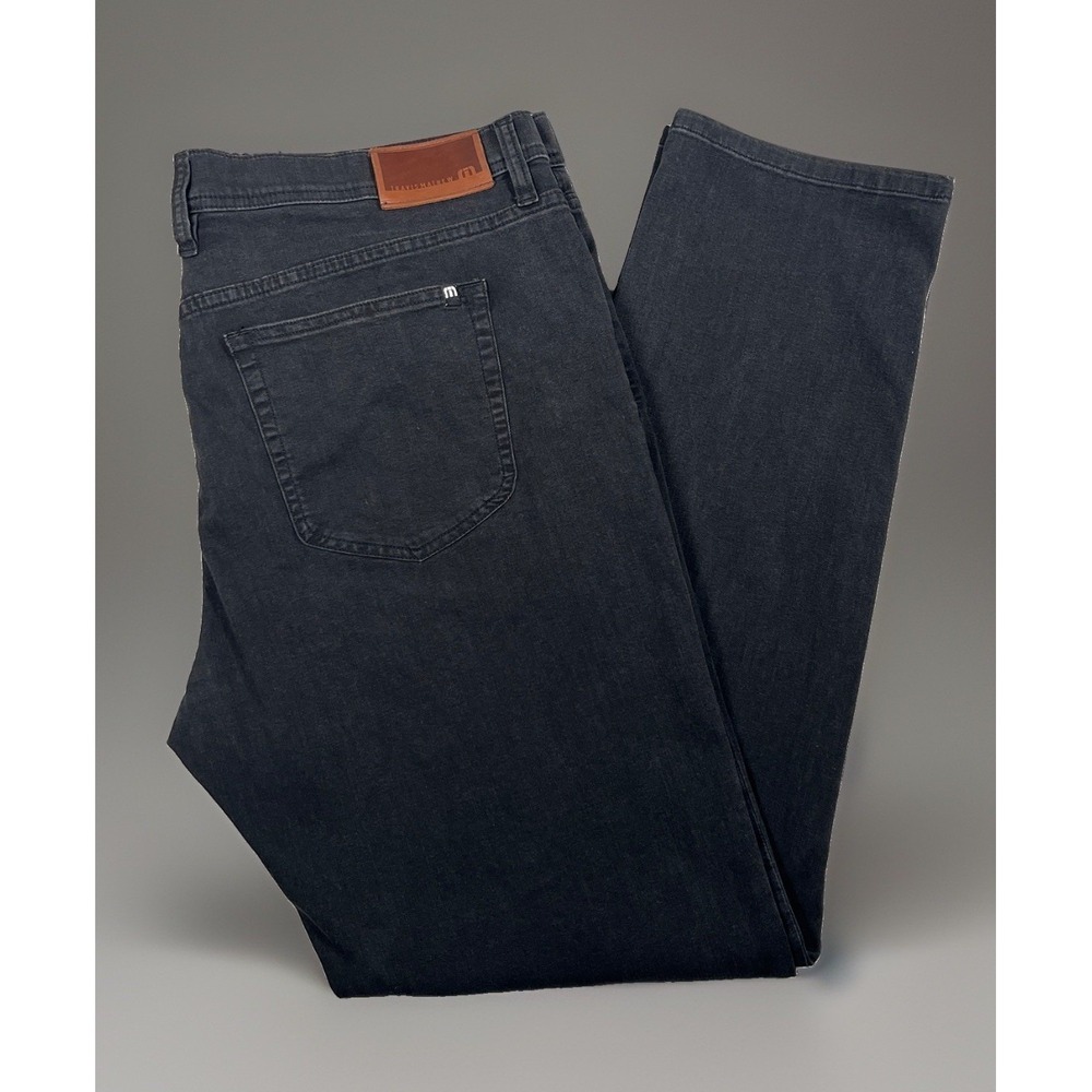 Travis Mathew Legacy Featherweight Jeans Men's 38x32 Black Stretch Straight Leg